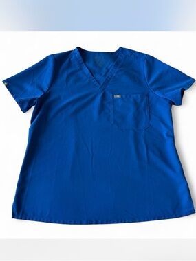 Figs Catarina One-Pocket Scrub Top in Royal Blue (XL)